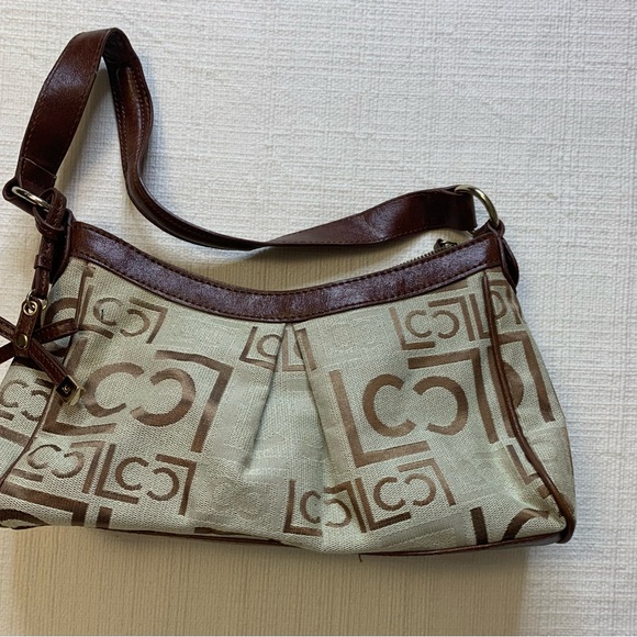 Liz Claiborne Tan and Brown Logo Mini Bag - Picture 1 of 9